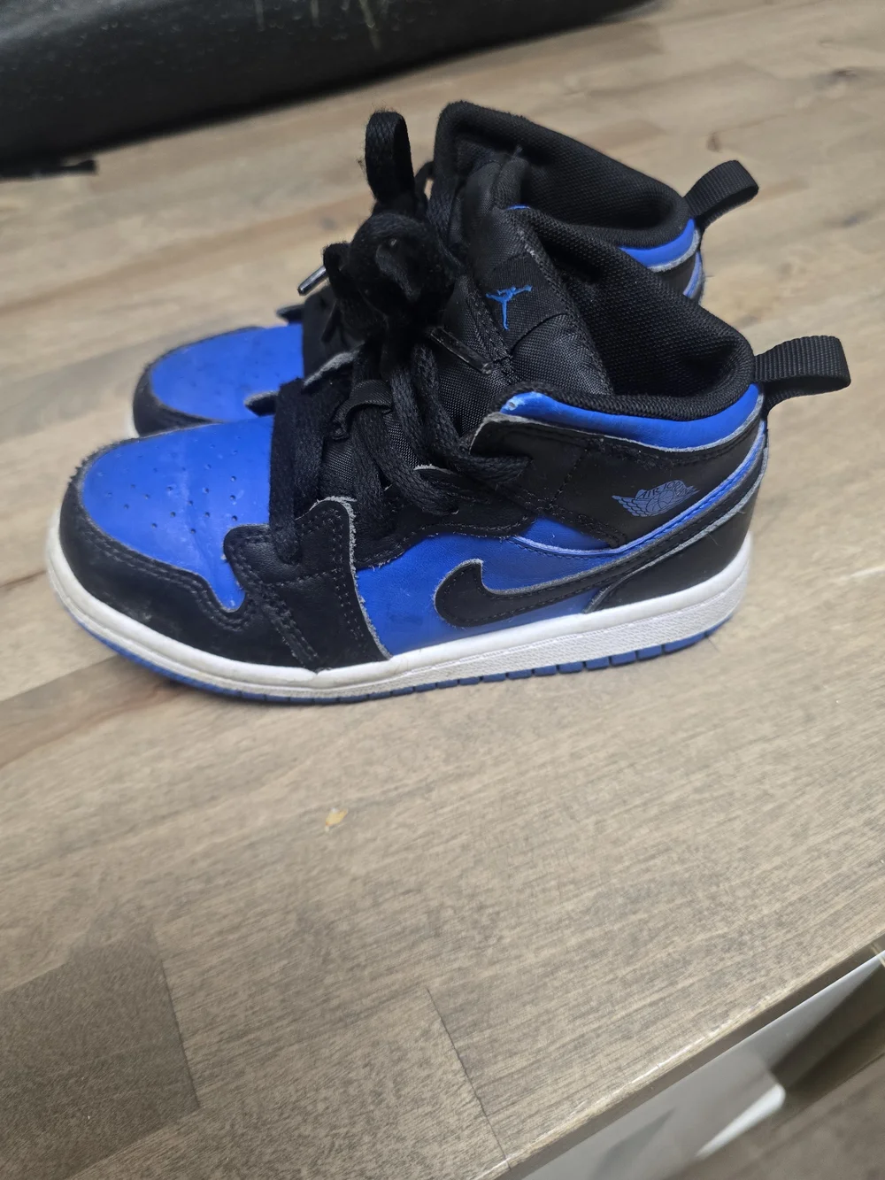 Nike Mid Kids Black and Royal Blue High-Top Sneakers